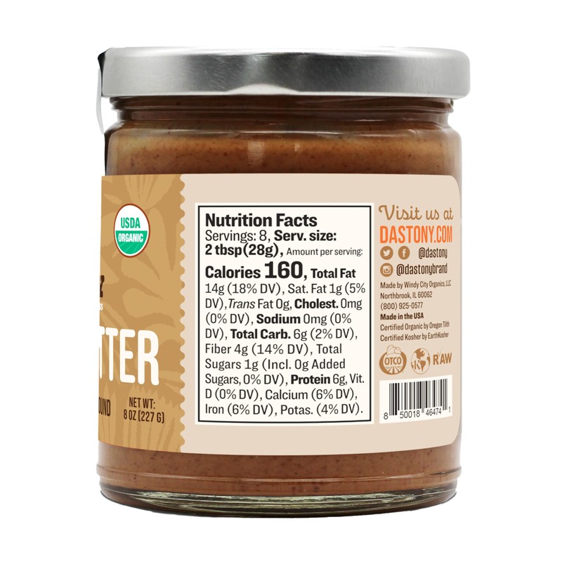 Dastony Organic Raw Almond Butter, 8 oz | Only One
