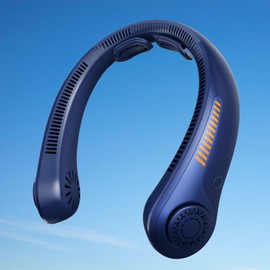 EYERZ Portable Neck Fan with Neck Support, Rechargeable 5-Speed Full Surround Cooling, Battery Operated Long Lasting Lightweight Quiet Personal Fan for Hot Flashes, Travel, Women/Men