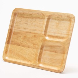 TAMAKI T-695050 Warms, Lunch Plate, Diameter 9.8 x Depth 7.3 x Height 0.6 inches (25 x 18.5 x 1.6 cm), Wood