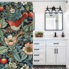 William Morris Shower Curtain,Original Design Strawberry Thief Green Flower Birds