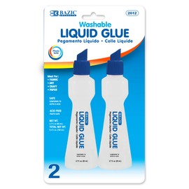 BAZIC Washable Stationery Clear Glue Pen 3.38 Oz. (100 mL), Liquid Clear Glues Adhesive, for Art Crafts Project for School Home (2/Pack), 1-Pack