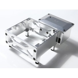 GTBRacing CNC Aluminum Servo Mount Receiver Case for 1:5 RC Car LOSI Desert Buggy DBXL-E 2.0 Upgrade Part (Silver)