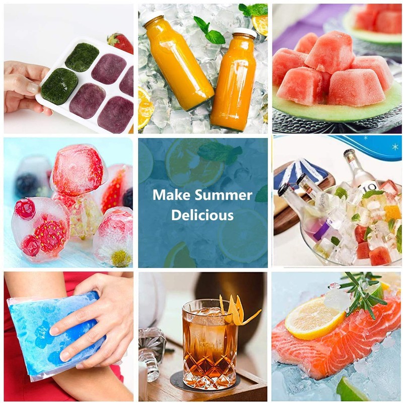 Ice Cube Trays 4 Pack, Airabc Silicone with Removable Lid,