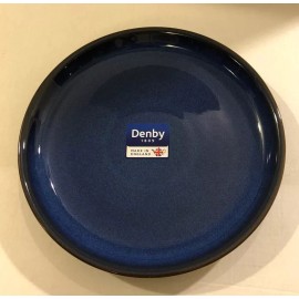 Denby England Imperial Blue Medium Coupe 8.25” Plate NWT Fire Collection