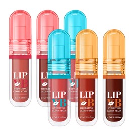 Hydrating Lip Gloss - Nourishing Lip Balm Gloss Set of 6,Non-greasy Lipstick Set for Travel Dating Friends Gathering Commuting Wedding