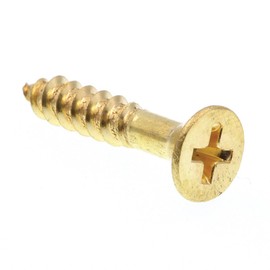 Prime-Line 9035584 Wood Screws, Flat Head, Phillips Drive, #10 X 1 In., Solid Brass (25 Pack)