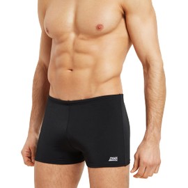 Zoggs Men's Cottesloe Hip Racer Swim Briefs, Black/Eco Fabric, 36 UK