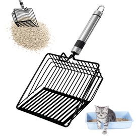 GmeDhc Metal Cat Litter Scoop, Cat Litter Scoop with Long Handle, Cat Scoop for Cat Litter, Deep Cat Scoop, Cat Litter Scoop, Large, for Cat Litter, Clumping Litter