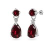Sterling Silver Synthetic Ruby Teardrop Dangle Earrings