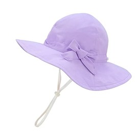 Foruhoo Girls' Sun Hats UV Protection, Adjustable Wide Brim Summer Hat for Baby, #3 Purple, 52