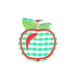 Miniblings Apple Iron-On Badge / Iron-On Patch Fruit Order Green White Check 55 x 65 mm Iron-On Patch I Children Iron-On Patches