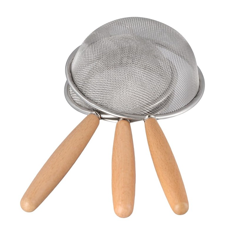 3 Pcs Kitchen Fine Mesh Strainers, Stainless Steel Wire Mesh