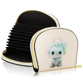 Pomelo Best Women's Card Holder - Mini Credit Card Holder with RFID Protection - with Zip & Cute Motif