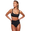 TRENDYOL Women's V Cut High Waist Bikini Bottoms, black