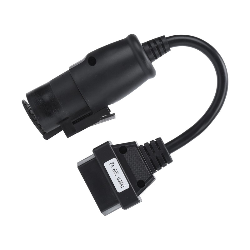 OBD2 30Pin‑16Pin Diagnostic Cable Adapter 250mm/9.8in Length Replacement for IVECO