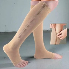 Unknown 하지 정맥류 압박 스타킹 밴드 종아리 다리 관리 지퍼형 스포츠 [베이지 / XXL] Varicose Vein Compression Stockings Band Calf Leg Care Zipper Type Sports [Beige / XXL]