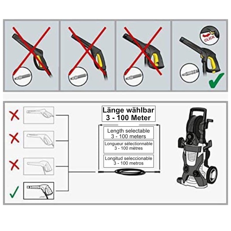 High-Pressure Hose for all Kärcher Pressure Washers K2 K3 K4