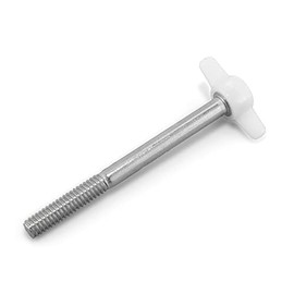 1/4"-20 x 3" Thumb Screw Stainless Steel - White Tee Wing Plastic Knob - Standard/Coarse Thread Thumbscrew - Length: 3.000" - Proudly Built in USA - Package of (4)