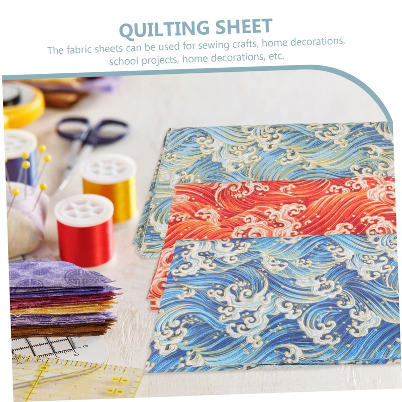 jojofuny 3 Sheets DIY Fabric Foil Print for Quilting Sewing