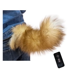SCLMRO Remote Control Tail Furry Wagging Electric Tail Costume Accessory, yellow, Fox Wolf Style (Yellow)