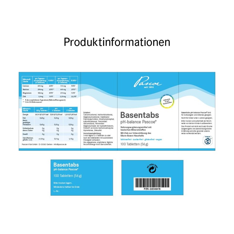 Pascoe® Basentabs (pH Balance Tablets) for Maintaining Acid-Alkaline Balance /