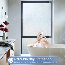 SUNBABY Window Privacy Film Frosted Glass Window Clings Heat Blocking Window Film Decorative Bathroom Door Window Coverings Frosting Day and Night Privacy Film Home Window Tint,35.4x78.7IN