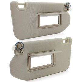 Left & Right Sides Sun Visor with Sunroof Fit for 2013 for Infiniti JX35 2014-2017 for Infiniti QX60 2013-2018 for Nissan Pathfinder Tan Beige Sunvisor Replace 96401-9PB0A,96400-9PB0A