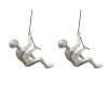HomeRoots Set of Two Silver Resin Climbing Man Hanging Dimensional