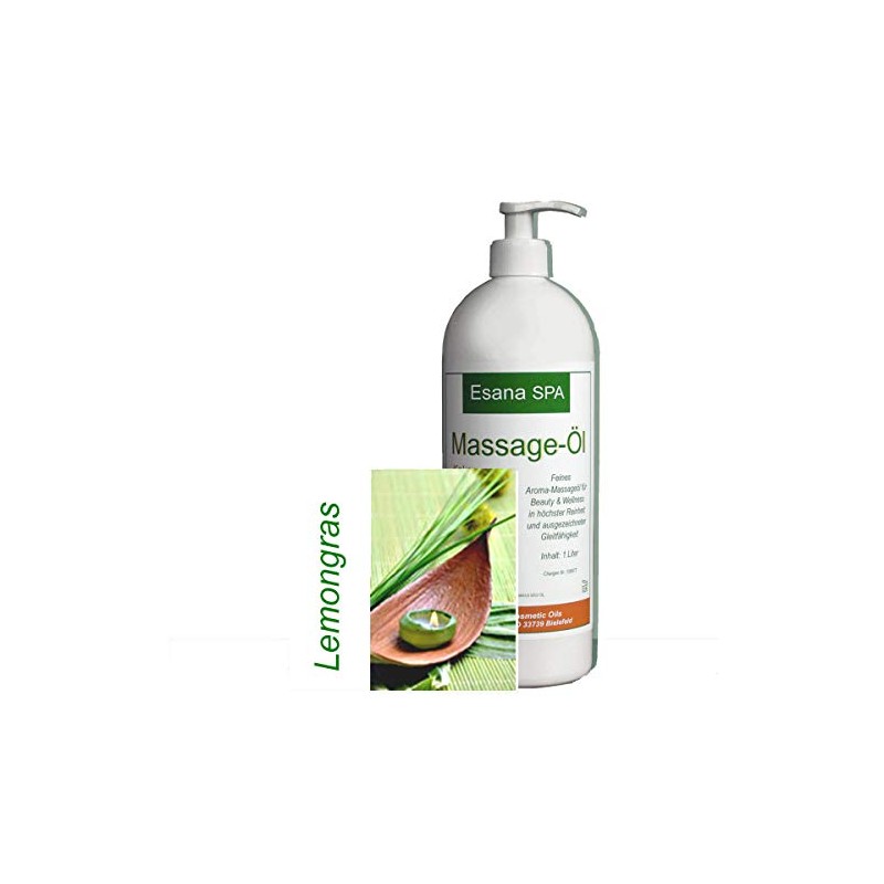 Esana Spa Aroma Massage Oil "Lemongrass" (1 Litre) + Dosing