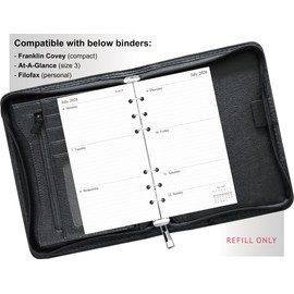 Orgnizme 2026 Diary Refill Personal Size, Week on Two Pages, Compatible with Filofax Personal Organiser, 95 x 171mm