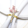 Gold Lily Napkin Rings Set of 6,Metal Napkin Ring Holders