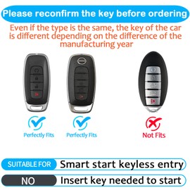 Tukellen for Nissan Key Fob Cover Soft TPU Full Protection Key Shell Key Case Compatible with 2023 X-Trial Kicks Rouge Pathfinder Key Shell 3-4-5Button (Black)