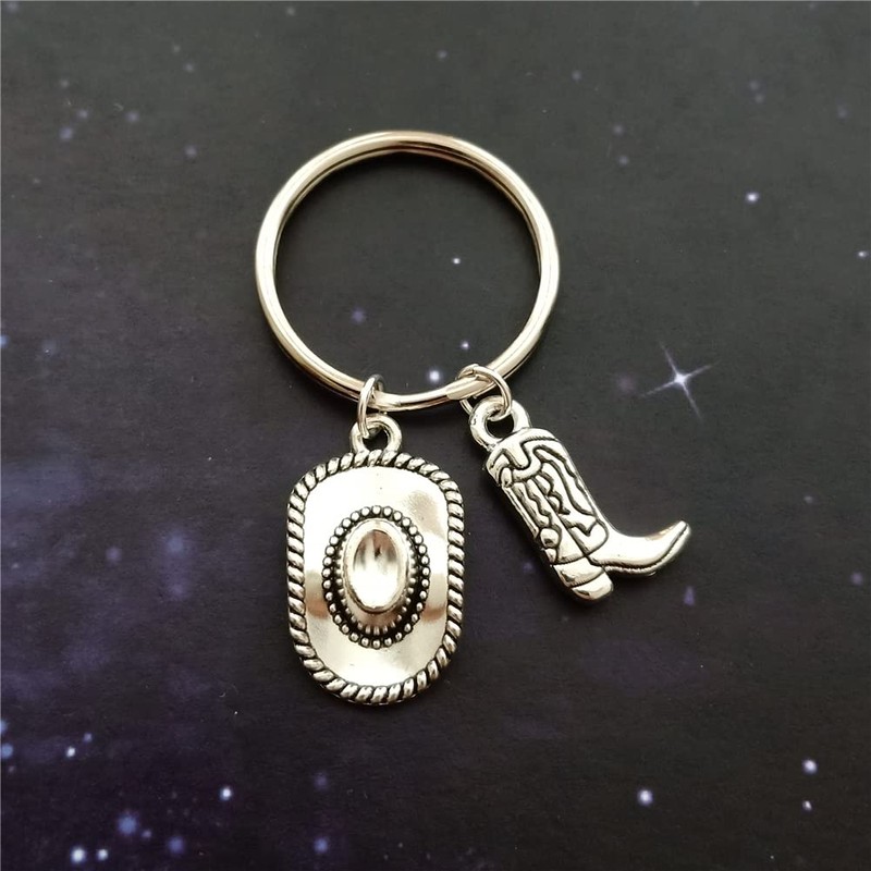 WYGUYO Western Country Keychain Cowboy Hat Key Ring Accessories Boot