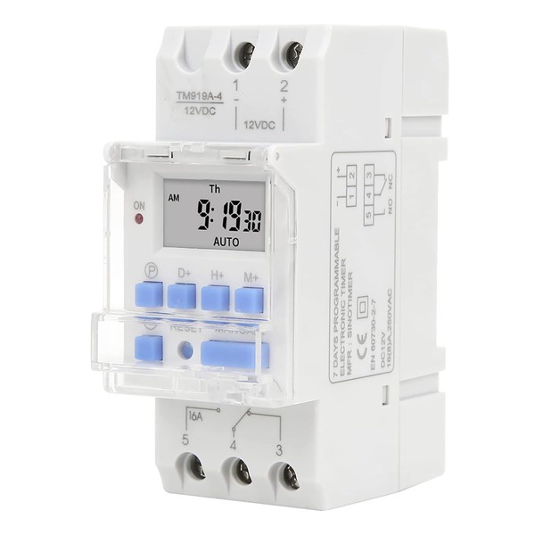 CYTGOUPER TM919A-4 Weekly Timer 12 V DC 16 A, Digital