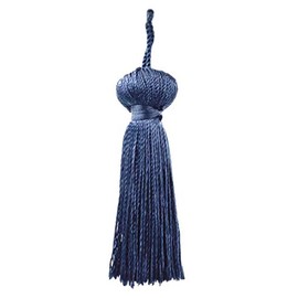 DÉCOPRO 3" (7.5cm) Basic Chainette Tassel with 1" (2.5cm) Loop | Decorative Craft Tassel # BT3, Dark Navy Blue #J3 (Dark Blue) Set of 10