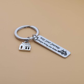 BAUNA Drive Safe Keychain Truck Gifts May Your Journey Always Bring You Home Keychain New Truck Driver Gifts for Men Son Husband Boyfriend Long Distance Gift (truck driver keychain)