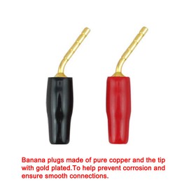 Greluma 12pcs 2mm Banana Plug Pin Screw 2mm Gold Plated Audio Speaker Cable Connector