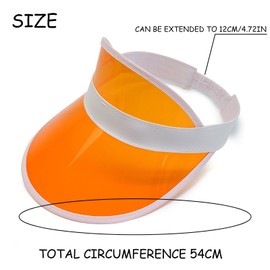 AYNKH Neon Sun Visor Hats Party Accessories Unisex Retro 80s Pub Golf Visor Fancy Dress for Women Men Beach Sports Carnival Bar Party, orange, Unit size