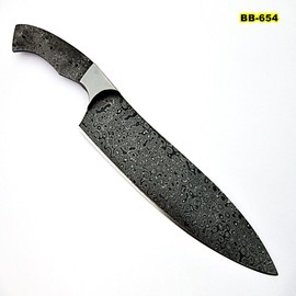 BBC-654, Handmade Damascus Steel 12 Inches Full Tang Chef Knife with Stainless Steel Bolster - Chef Blank Blade