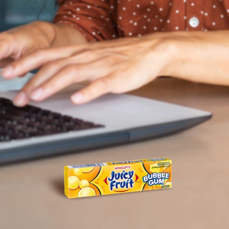 Juicy Fruit Gum Original Bubble Chewing Gum, 5 Count (Pack