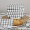 100% Cotton Tea Towel - Grey Gingham Check Pattern, Pack