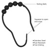 Ulable 24 Pack Shower Curtain Hooks Rings Roller Balls Shower