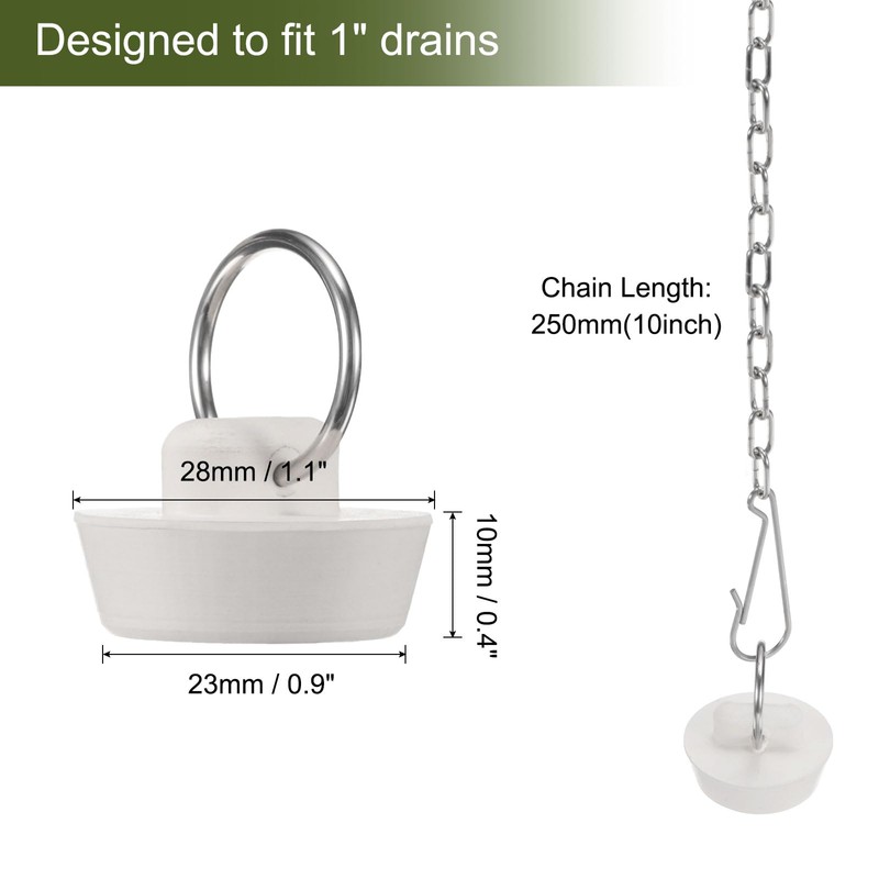 sourcing map 2Pcs Tub Stoppers, Rubber Bathtub Stoppers 25-28mm Kitchen