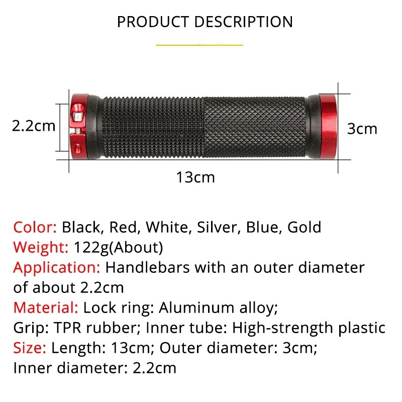 MTB Bicycle Handlebar Grips – Anti-Slip Rubber Lock-On Bike Grips