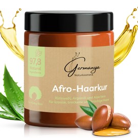 Intensive Haarmaske mit Arganöl, Rizinusöl & Aloe Vera - Vegan, Tiefenhydratisierend & Anti-Frizz für Lockiges, Welliges & Afro Haar - Reparierende Pflege - 97,8% natürliche Inhaltsstoffe - 250ml