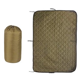 Greencity Tactical Military Woobie Blanket Poncho Liner Camping Thermal Insulated Drawstring Carry Bag Waterproof Outdoor Activities Hiking Traving，Tan