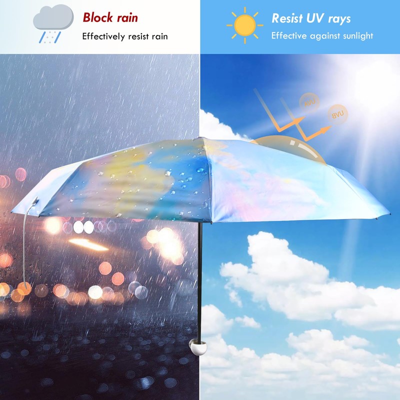 Pocket Umbrellas with 8 Ribs, Mini Umbrella with a Capsule