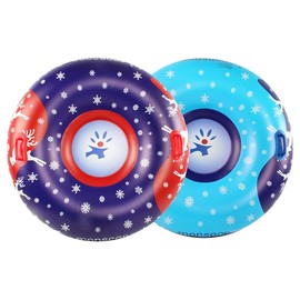 monsoon [Glider] Luxury Snow Tubes for Sledding Heavy Duty Sleds with Handles for Adults - 2-Pack