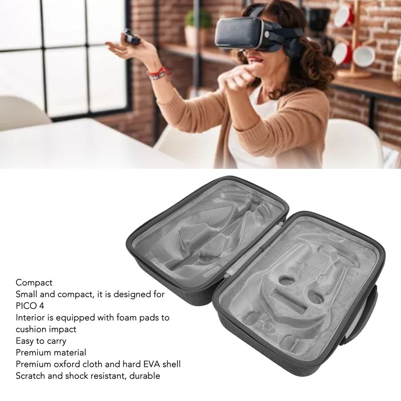 VR Hard Carrying Case Portable Shockproof Compact EVA Waterproof VR