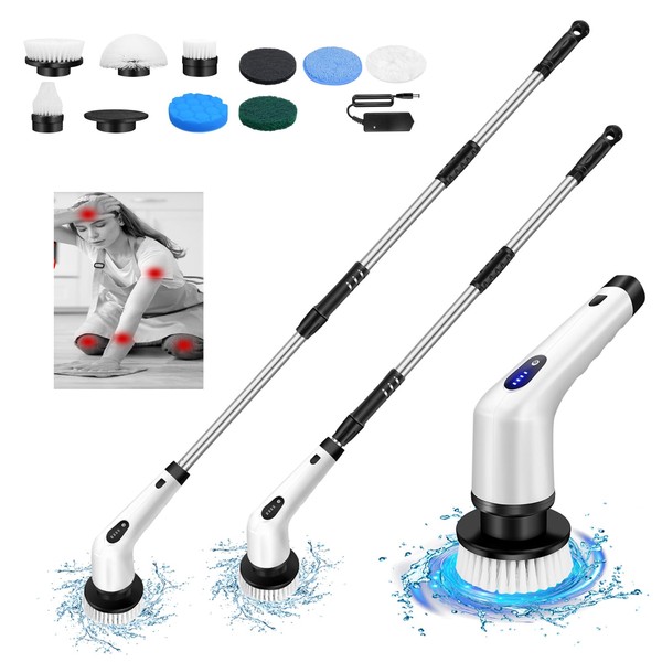 HSHa Spin Mop and Scrubber Set for Household Cleaning, Electric